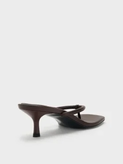 Kitten-Heel Thong Sandals