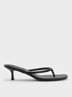 Kitten-Heel Thong Sandals