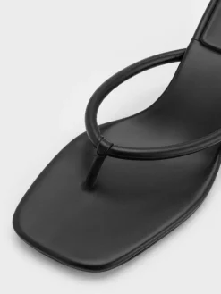 Kitten-Heel Thong Sandals