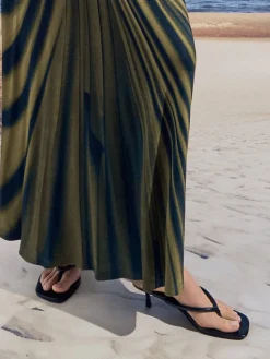 Kitten-Heel Thong Sandals