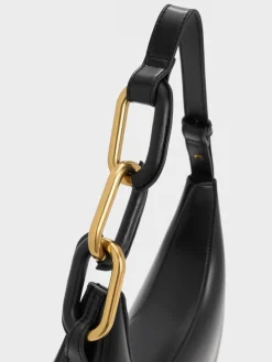 Kora Metallic-Accent Moon Bag