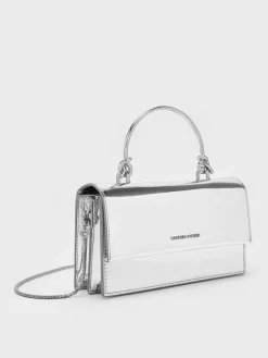 Kristine Metallic Sculptural-Handle Long Wallet