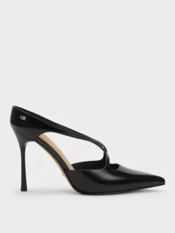 Kyra Leather Crossover Stiletto Mules