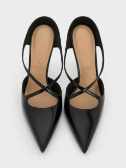 Kyra Leather Crossover Stiletto Mules