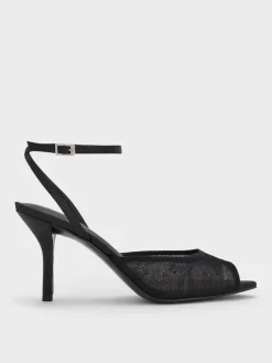 Lace & Satin Peep-Toe Heels