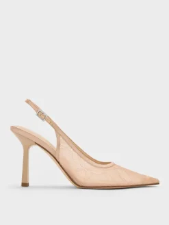 Lace & Satin Slingback Pumps
