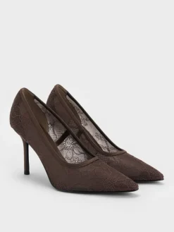 Lace & Satin Stiletto Pumps