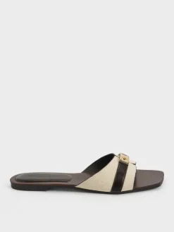 Lando Canvas Belted Slide Sandals