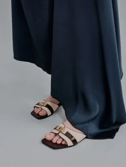 Lando Canvas Belted Slide Sandals