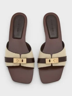 Lando Canvas Belted Slide Sandals