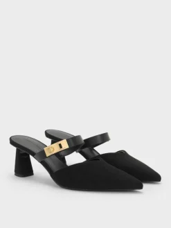 Lando Faux Suede Heeled Mules