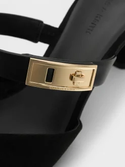 Lando Faux Suede Heeled Mules