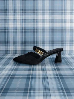 Lando Faux Suede Heeled Mules