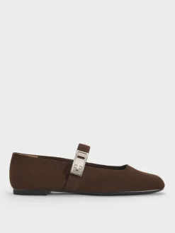 Lando Faux Suede Mary Jane Flats