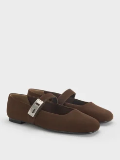 Lando Faux Suede Mary Jane Flats