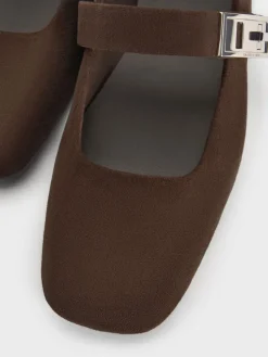 Lando Faux Suede Mary Jane Flats