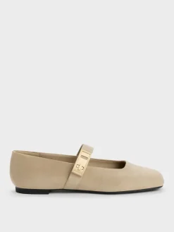 Lando Faux Suede Mary Jane Flats