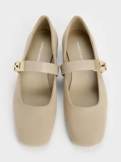 Lando Faux Suede Mary Jane Flats