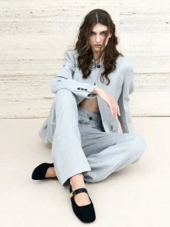 Lando Faux Suede Mary Jane Flats