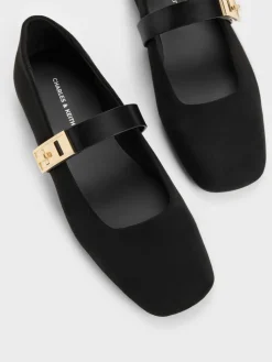 Lando Faux Suede Mary Jane Flats