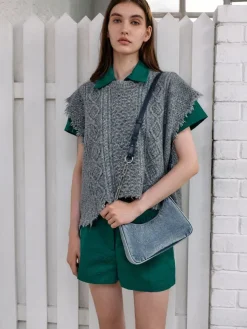 Lane Denim Chain-Strap Shoulder Bag