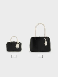 Large Sianna Two-Tone Bowling Bag