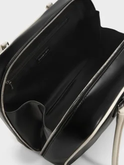 Large Sianna Two-Tone Bowling Bag