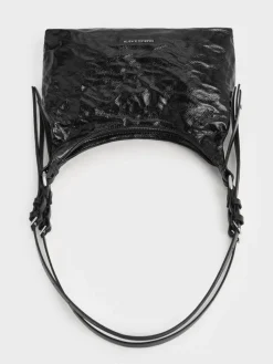 Lark Crinkle-Effect Hobo Bag