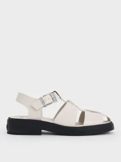 Leather Caged Sandals