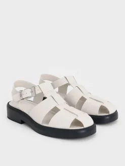 Leather Caged Sandals