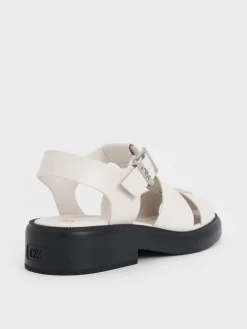 Leather Caged Sandals
