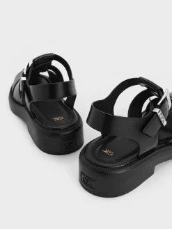 Leather Caged Sandals