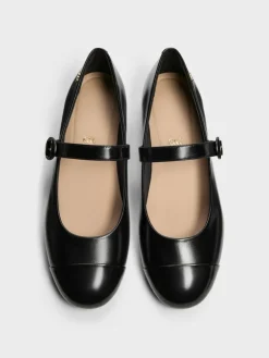 Leather Cap-Toe Mary Janes