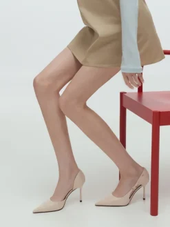 Leather Pointed D'Orsay Stilettos