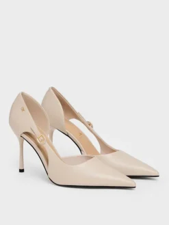 Leather Pointed D'Orsay Stilettos