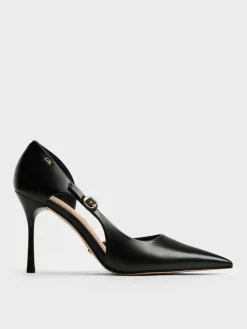 Leather Pointed D'Orsay Stilettos