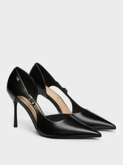 Leather Pointed D'Orsay Stilettos