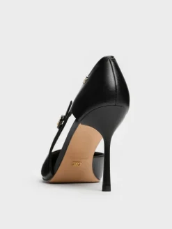 Leather Pointed D'Orsay Stilettos