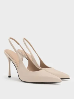 Leather Slingback Stiletto Pumps