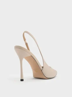 Leather Slingback Stiletto Pumps