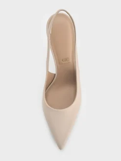Leather Slingback Stiletto Pumps