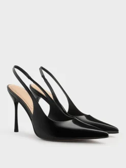 Leather Slingback Stiletto Pumps
