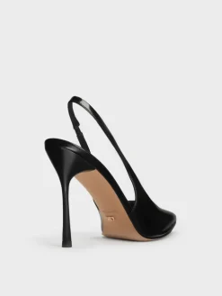 Leather Slingback Stiletto Pumps