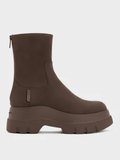 Leoi Faux Suede Chunky Ankle Boots