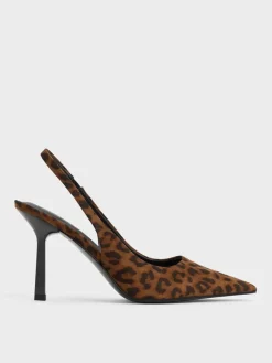 Leopard-Print Pointed Slingback Pumps