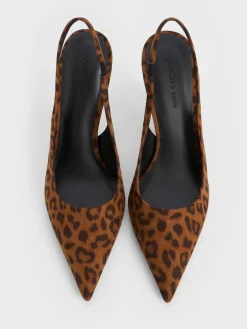 Leopard-Print Pointed Slingback Pumps