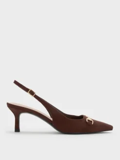 Leslie Faux Suede Slingback Pumps