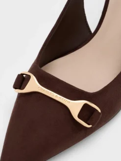 Leslie Faux Suede Slingback Pumps