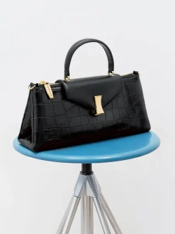 Lilibet Croc-Effect Elongated Top Handle Bag