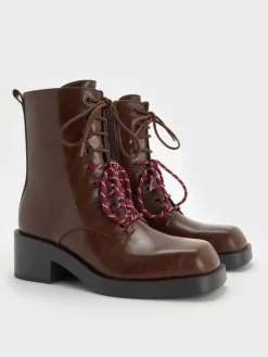 Logan Double-Lace Calf Boots